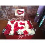 Jual Bunga Box Mawar Merah Mix Mawar Putih di Cengkareng 085959000635