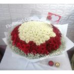 Handbouquet Mawar Merah Mix Mawar Putih di Tangerang 085959000635