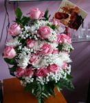 Jual Vas Bunga Mawar Pink Mix Bunga Crisan 085959000635