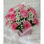Rangkaian Bunga Vas Mawar Pink di Jakarta 085959000635